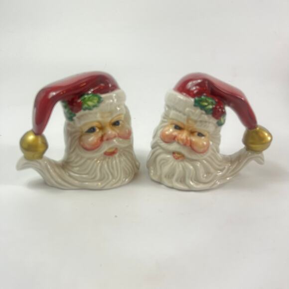 Fitz & Floyd Santa Claus Plate Salt Pepper Shakers Holiday Christmas Tableware - Picture 8 of 16